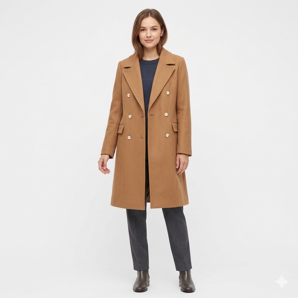 Joie Tan Double-Breasted Trench Coat